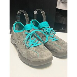 Dansko Suede Walking Shoes Gray Teal Lace Up Comfort‎ Sneakers Women EU 40